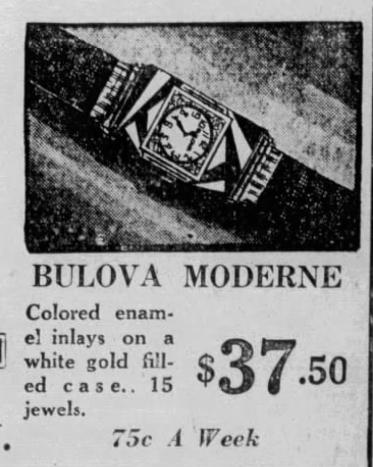 1928 Bulova Moderne Ad