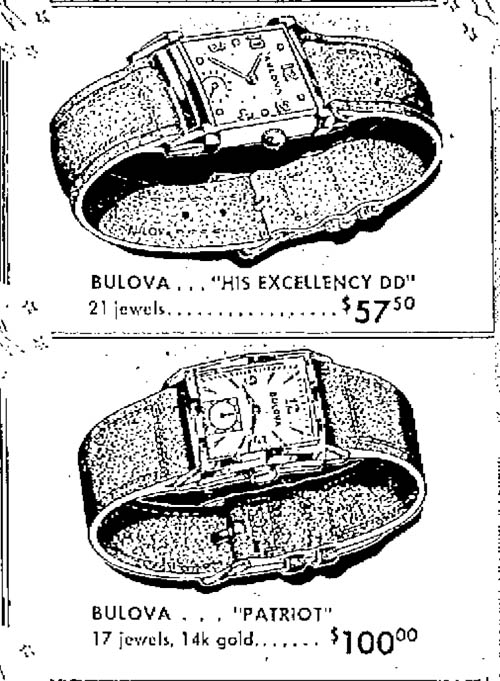 Bulova 1949 watch advert