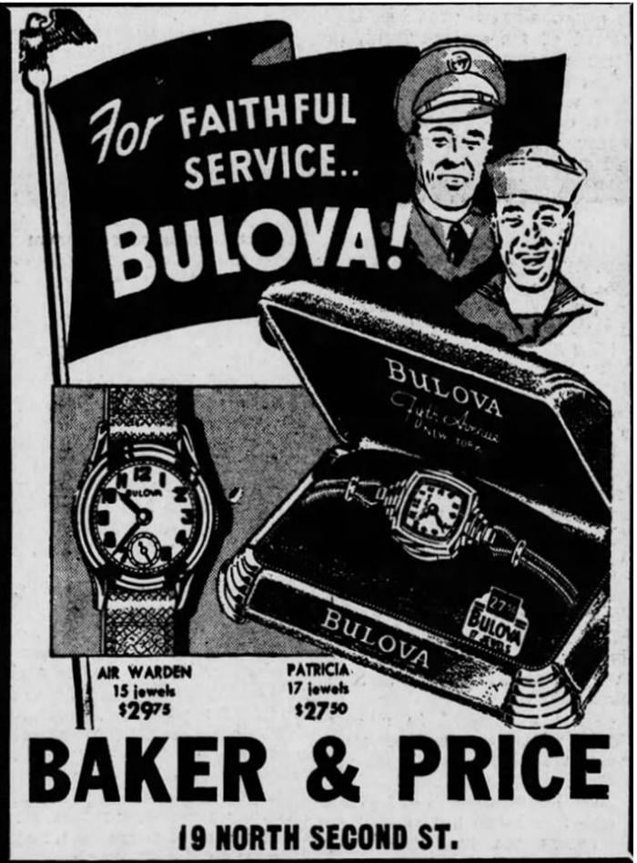 1945 Bulova Air Warden ad