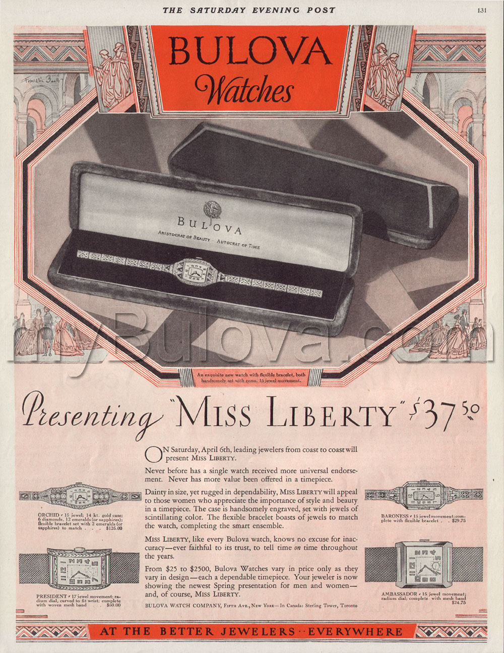 1929 Bulova watch advert
