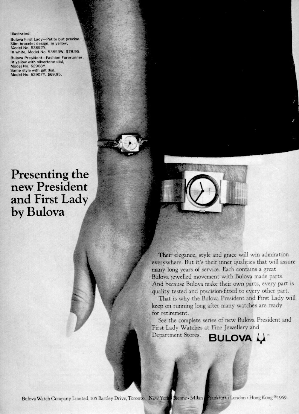 1969 Bulova President and First Lady watches