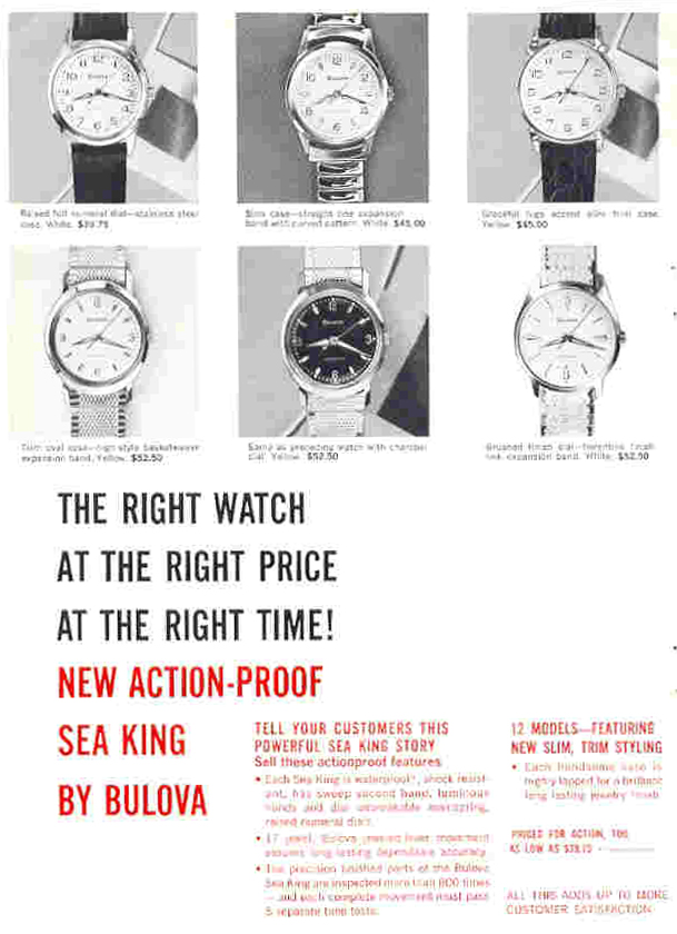 1961 Sea King Vintage Bulova Ad