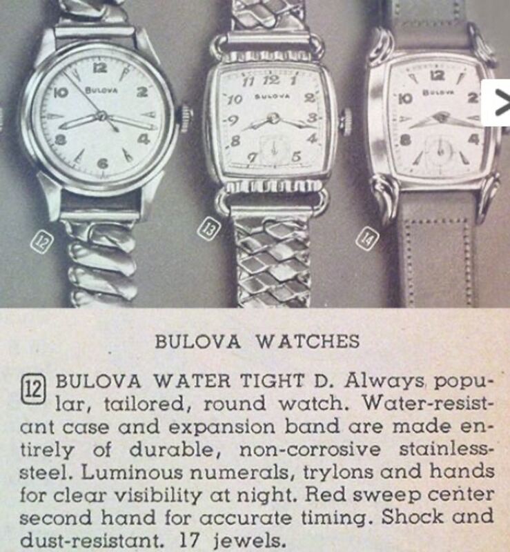 1951 Bulova Watertite Ad