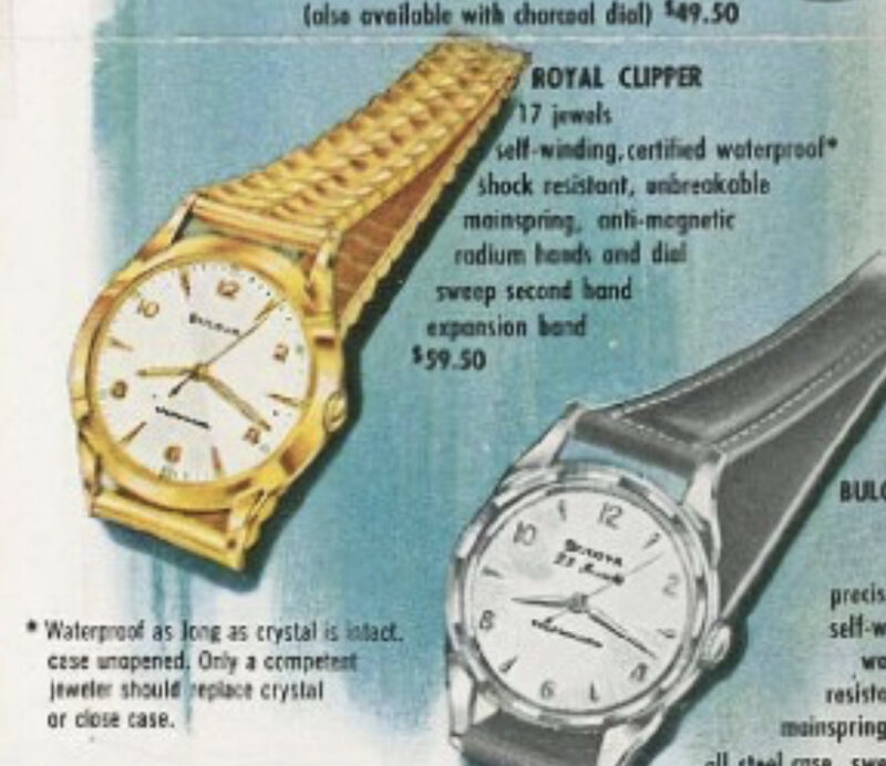 1957 Bulova Royal Clipper ad