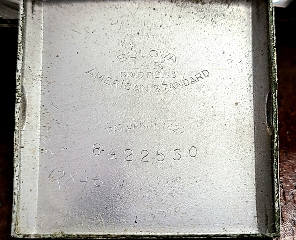 1928 Bulova Franklin 1-7-21 Inside Case
