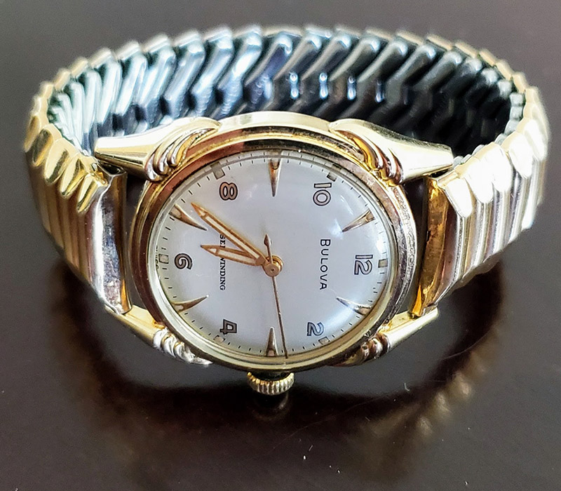 1955 Bulova Royal Lancer yellow gold vintage automatic watch with band