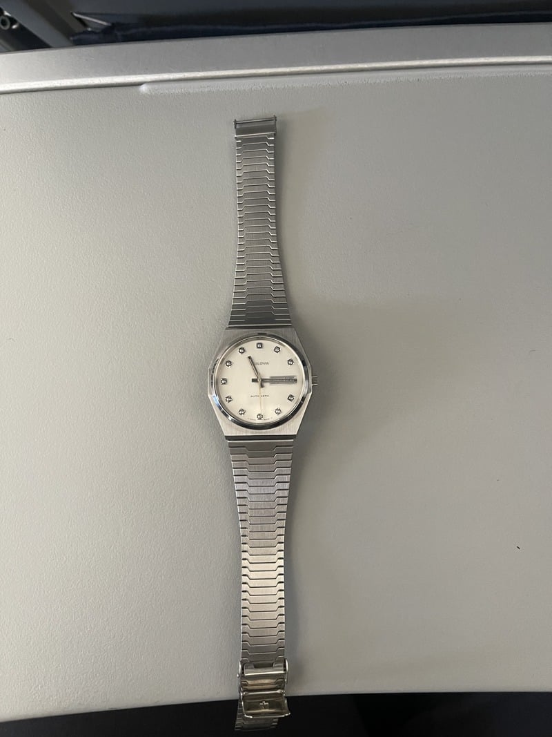 Front facing view of watch and bracelet